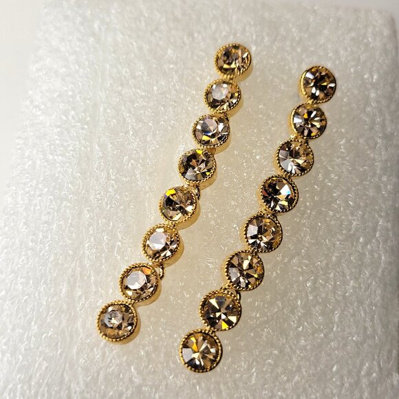 Long Crystal Bridal Earrings Elegant Crystal Long earrings - Picture 9 of 10